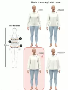 SHEIN LUNE Blusa holgada de manga farol con estampado floral diminuto y hombros descubiertos, blusas de manga larga - Caqui - Ver 7