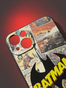 Batman X ROMWE 1pc Women Letter Figure Graphic TPU Phone Case Compatible With IPhone