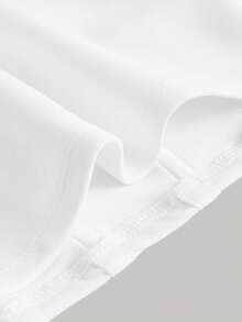 SHEIN MOD Solid Ruched Crop Top - White - View 4