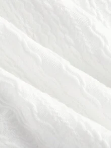 SHEIN MOD 女士帶有下垂肩的抽繩連帽短版運動衫 - 白色 - 查看 4