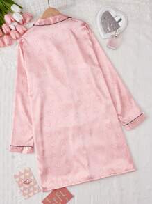 In Trái tim Xa ten Váy ngủ - Hồng - Xem 2