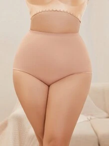 Plus Solid Shapewear Panty - Apricot - View 3
