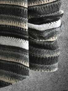 Manfinity Homme Loose Men's Striped Print Drop Shoulder Overcoat - Multicolor - View 5