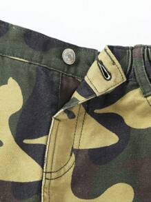 SHEIN Explorewe Young Boy Camo Print Cargo Jeans - Army Green - View 5