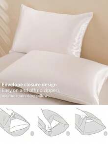 緞面床單套裝 - 白色 - 查看 4