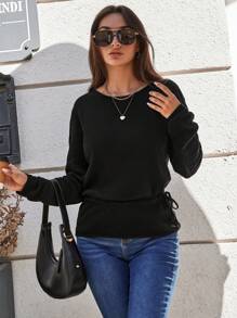 RueChic Blouse Unicolore À Nœud