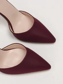 Fall/Winter Sexy Hollow Out Stiletto Heels With Pointed Toe And Ankle Strap For Party,Elegant - Burgundy - View 4