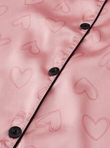 In Trái tim Xa ten Váy ngủ - Hồng - Xem 7