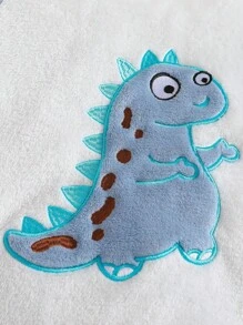 SHEIN 男小童恐龍刺繡插肩袖法蘭絨衛衣和褲子 - 藍色 - 查看 4