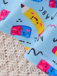 SHEIN 女小童卡通圖案運動衫&喇叭褲 - 黃色 - 查看 7