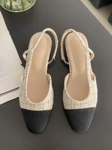Zapatos de mujeres plano sin cordones con trasero con tira