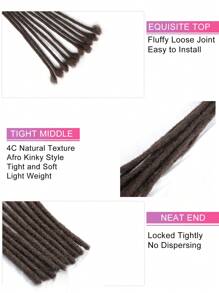 0.6cm Diameter Options 8-14 Inch 10 Strands Colorful 100% Human Hair Dreadlock Extensions Hair Extensions - S2 - View 4
