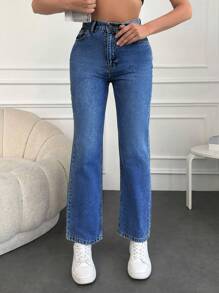 EURMUSE Straight Leg Jeans - Royal Blue - View 1