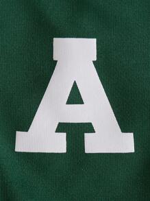 Baby Boy Letter Graphic Colorblock Hooded Jumpsuit - Green - View 5