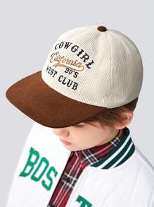 SHEIN 1入組英語字母刺繡流行棒球帽 - 米色 - 查看 3