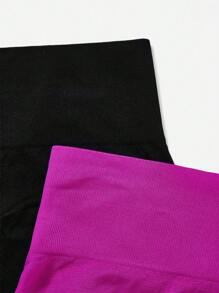 Easithlete 2pcs Seamless Solid Scrunch Butt Sports Shorts - Multicolor - View 4