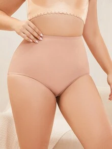 Plus Solid Shapewear Panty - Apricot - View 5