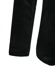 Manfinity AFTRDRK Men Single Breasted Velvet Blazer & Straight Leg Pants - Black - View 3