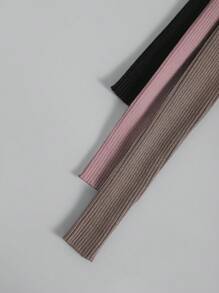 Franclia 3 件套立领罗纹针织毛衣、长袖上衣