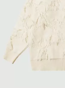 ANDREILEE 男士纯色流苏装饰落肩毛衣 - 杏色 - 查看 3