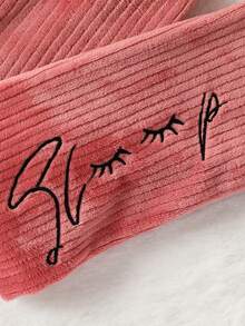 Tween Girl Letter Embroidery Tee & Pants - Pink - View 4