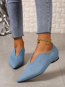 Fashionable And Versatile Flats - Baby Blue - View 6