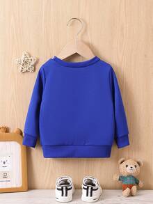 男嬰字母壓紋運動衫 - 寶藍色 - 查看 2