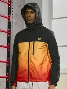 Manfinity Sport Corelite Men Two Tone Zip Up Hooded Sports Windbreaker Jacket - Multicolor - View 3