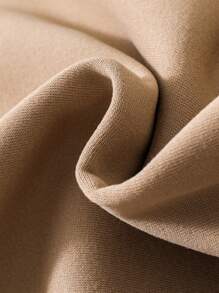 SHEIN 少女熊猫印花休闲卫衣，春秋季 - 卡其色 - 查看 3