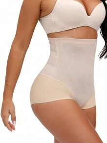 Plus Floral Contrast Lace Shapewear Panty