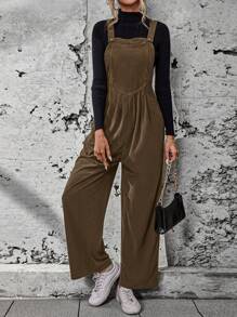 Chiquease Chất rắn Túi nghiêng Tổng thể Jumpsuit Without Tee - màu nâu - Xem 6