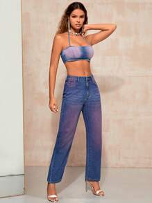 SHEIN BAE 高腰媽媽牛仔褲