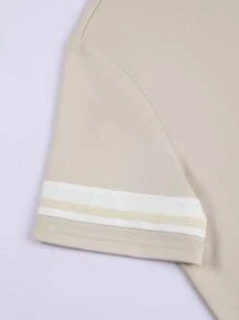 Manfinity Homme Men Letter Graphic Contrast Side Seam Tee & Drawstring Waist Sweatpants