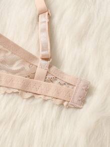 صدرية أنيقة للنساء بلون أحادي مع حمالة سلكية - وردي - مشاهدة 3