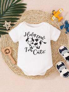 男孩嬰兒字母圖案連身背心