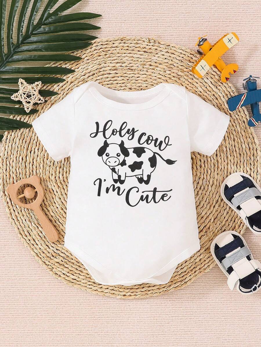 男孩嬰兒字母圖案連身背心