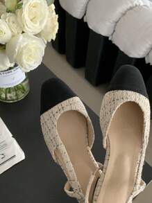 Zapatos de mujeres plano sin cordones con trasero con tira