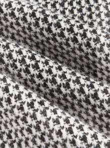 SHEIN MOD 女士千鸟格印花毛衣裙 - 黑與白 - 查看 4