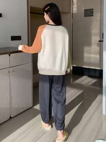 DAZY Khối màu Tay Raglan Bộ giản dị - Nhiều màu - Xem 2