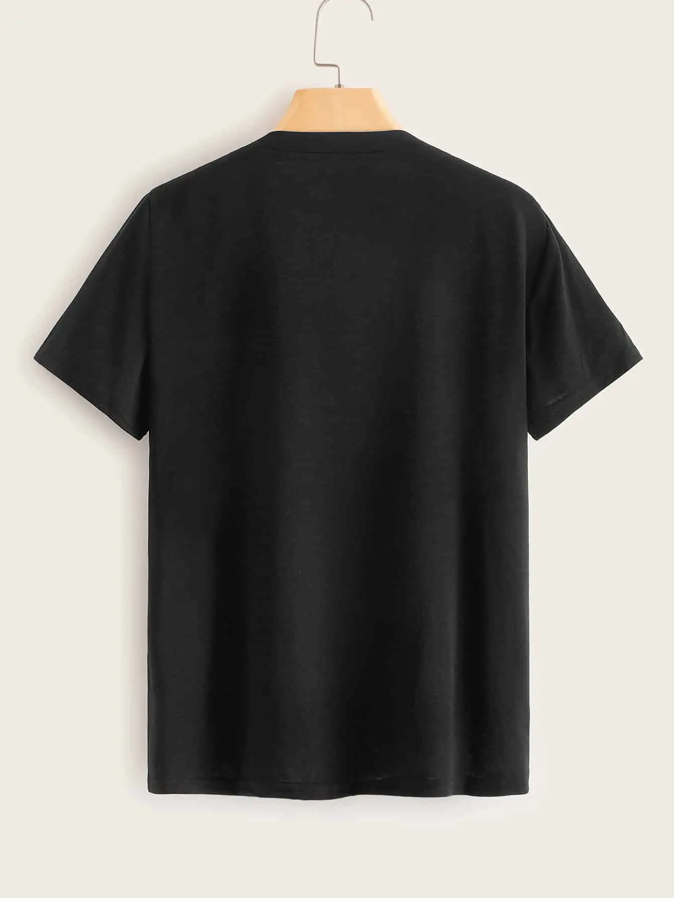 SHEIN Unity 人像圖案圓領t恤 - 黑色 - 查看 2