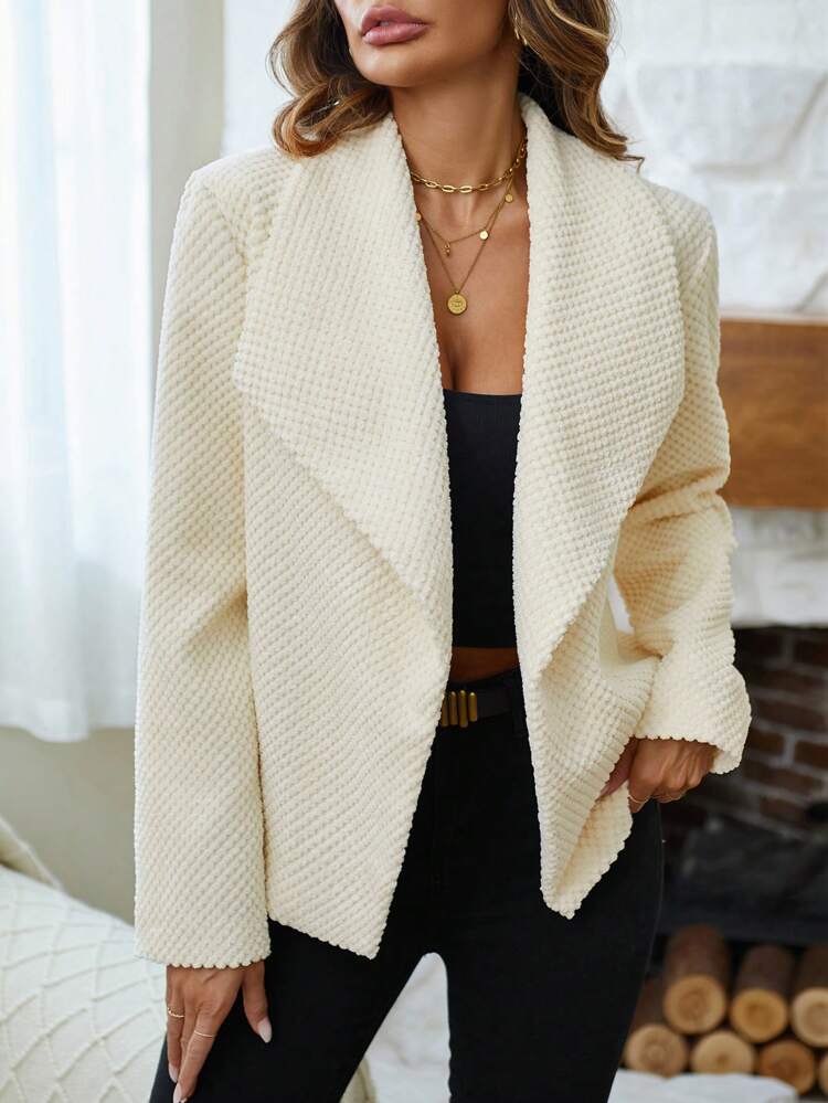 Waterfall Collar Open Front Coat