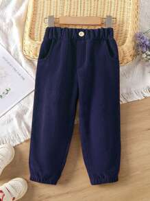 Young Boy Slant Pocket Corduroy Sweatpants