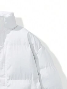 Men Teddy Lined Padded Coat - White - View 4