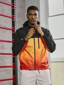 Manfinity Sport Corelite Men Two Tone Zip Up Hooded Sports Windbreaker Jacket - Multicolor - View 4