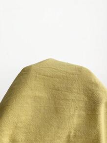 Breezaya 素色花瓣袖紐扣細節不對稱領襯衫