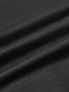 SHEIN Essnce 大碼咖啡&字母圖案落肩袖運動衫 - 黑色 - 查看 3