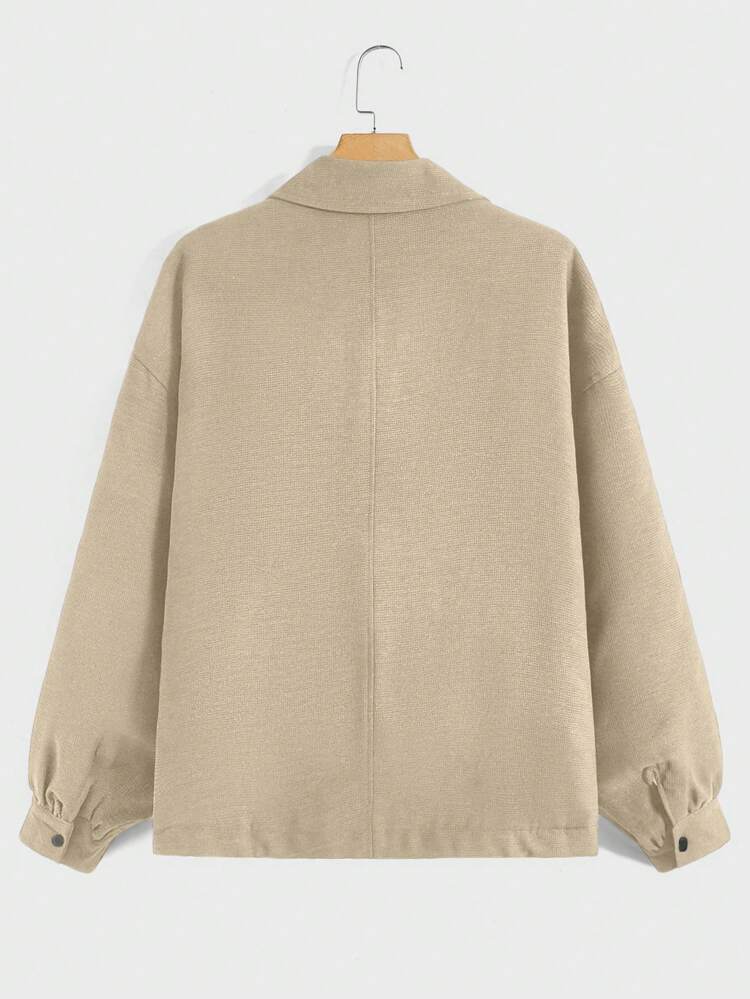 Men's Oversized Flap Pocket Drop Shoulder Padded Coat