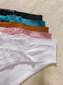 SHEIN Conjunto De 5 Piezas De Lencería De Braguitas De Encaje Para Mujeres - Multicolor - Ver 3