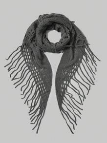 ROMWE Grunge Punk 1 Pieza Bufanda Triangular (estilo De Tierra Baldía Milenario) - Gris Oscuro - Ver 3