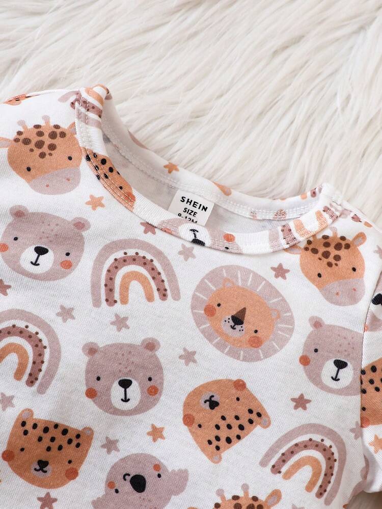 Baby Boy 3pack Cartoon Graphic 3D Ear Pajama Set